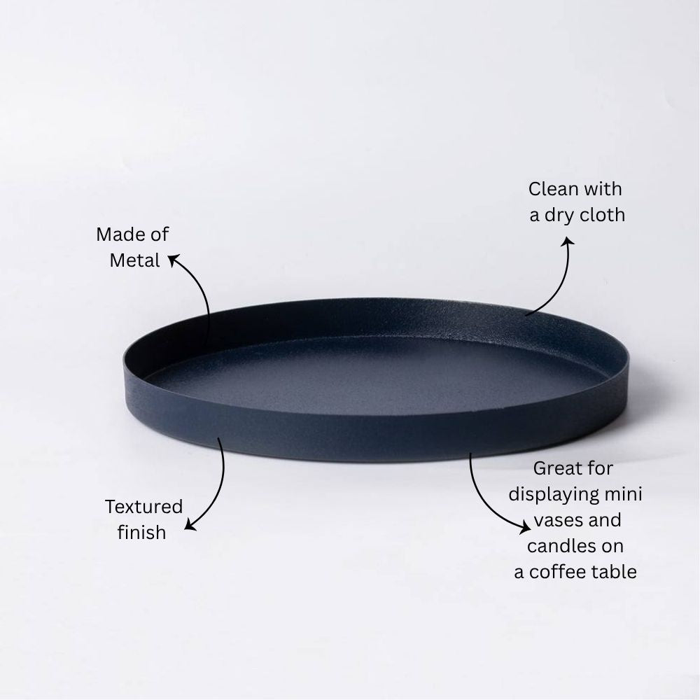 Rotem Textured Tray - Ink Blue