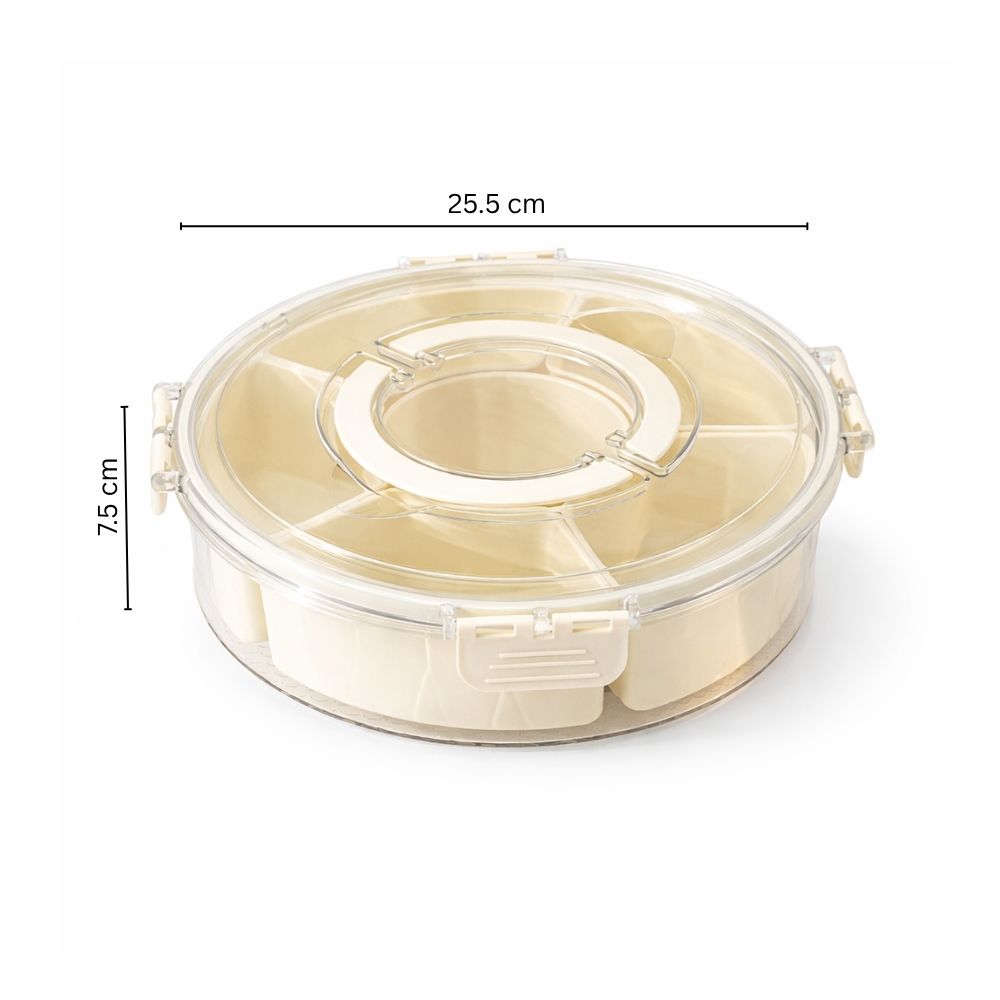 Round Spice Storage Box with Lid - Cream