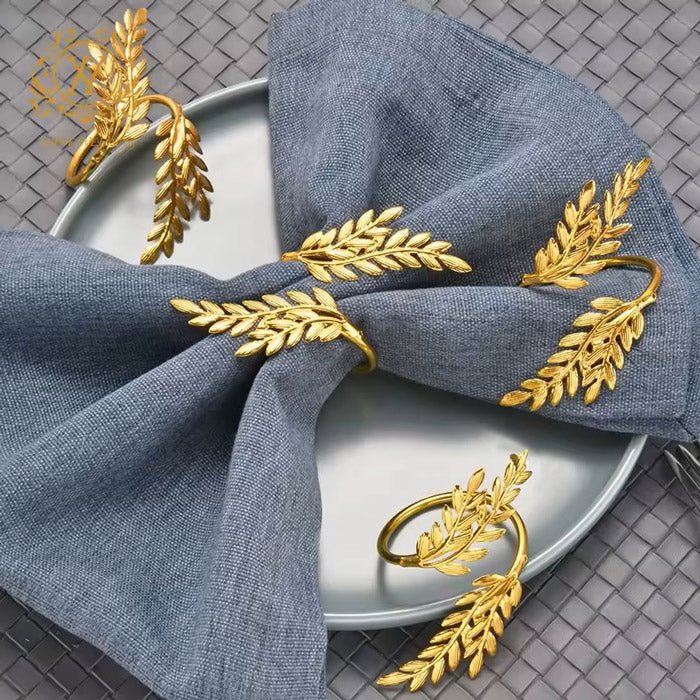 Rowan Metal Napkin Rings, Set of 6 - Gold