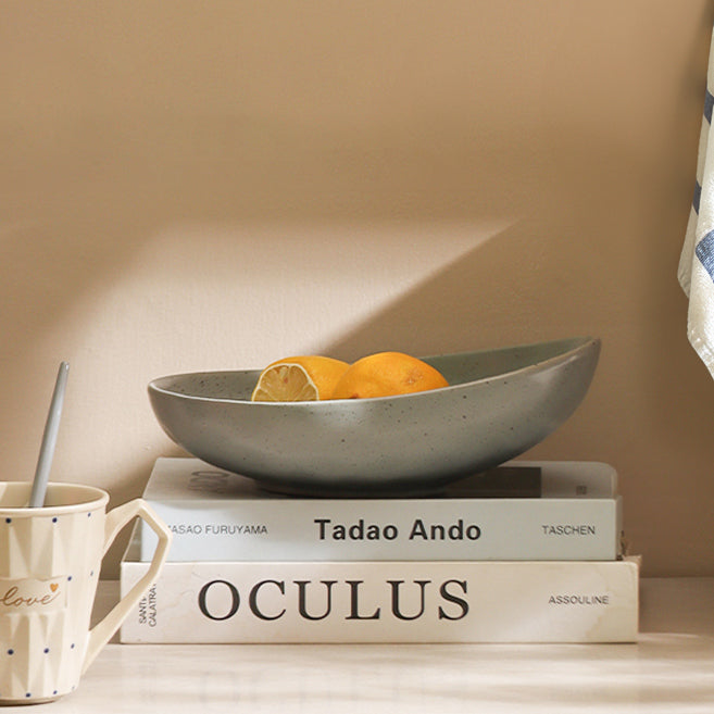 Roya Shallow Large Bowl - Speckled Grey