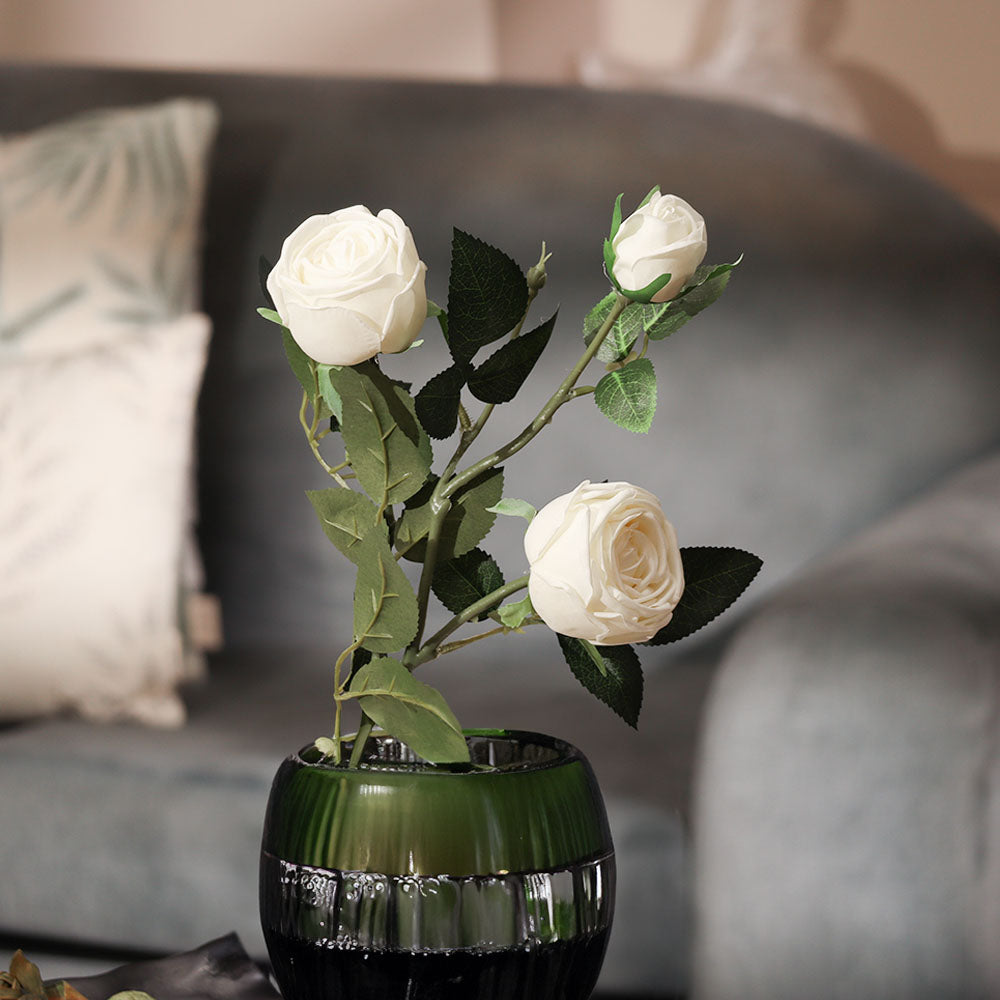 Royal Rose Faux Stem - White
