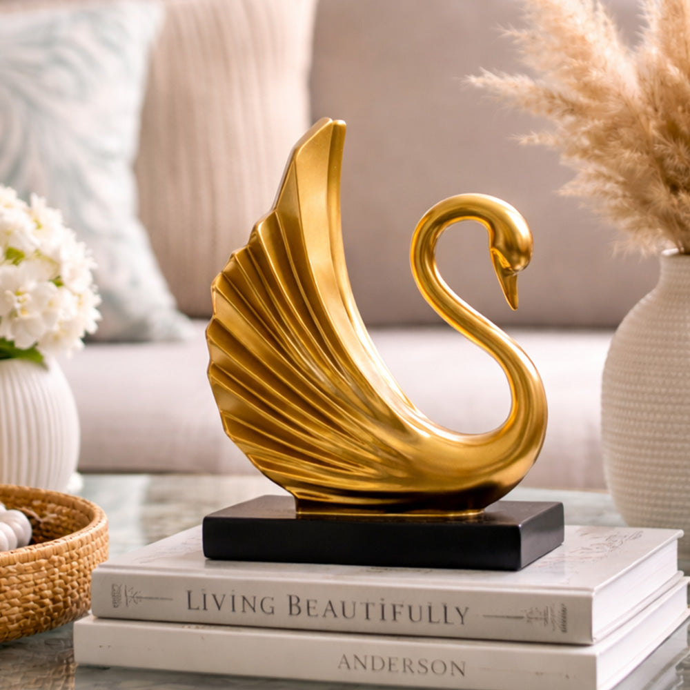 Royal Swan Sculpture Small - Bright Gold