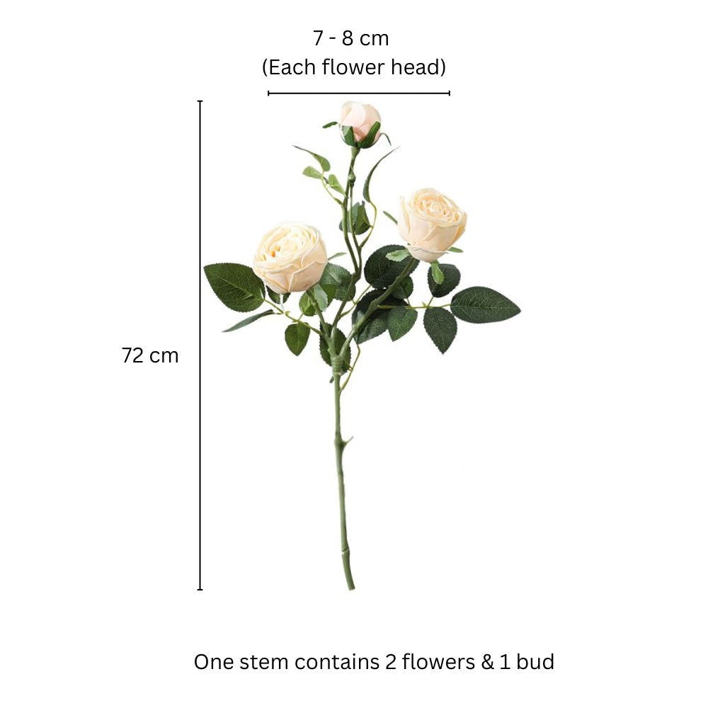 Royal Rose Faux Stem - Cream