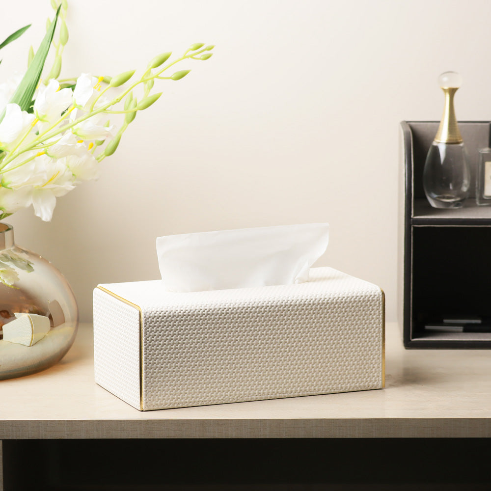 Ruben Tissue Box Holder - Ivory