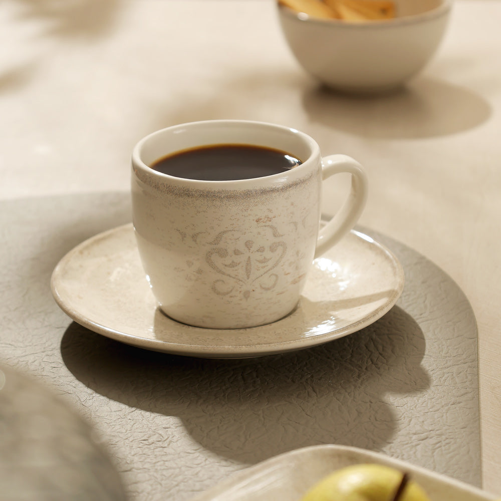 Rubio Cup and Saucer Set - Vintage Beige