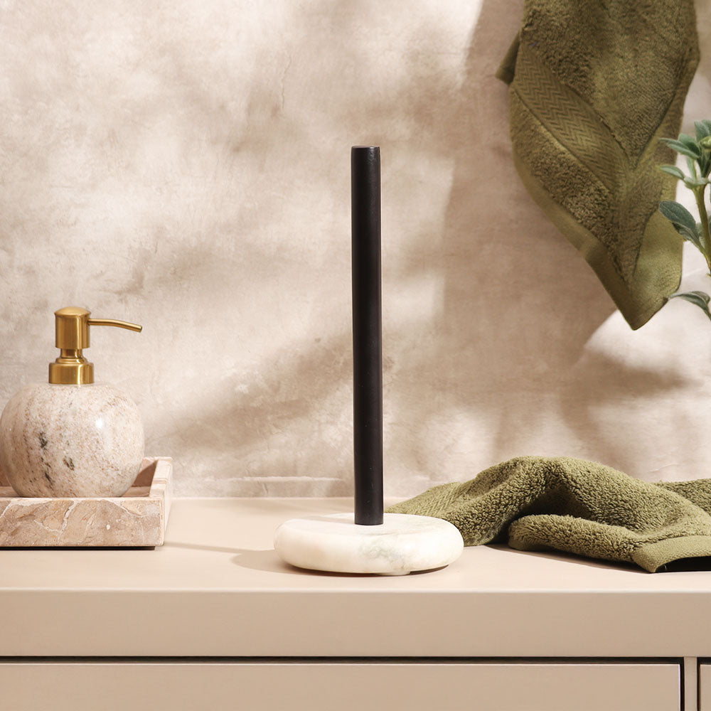 Rubio Marble Paper Towel Holder - White Black
