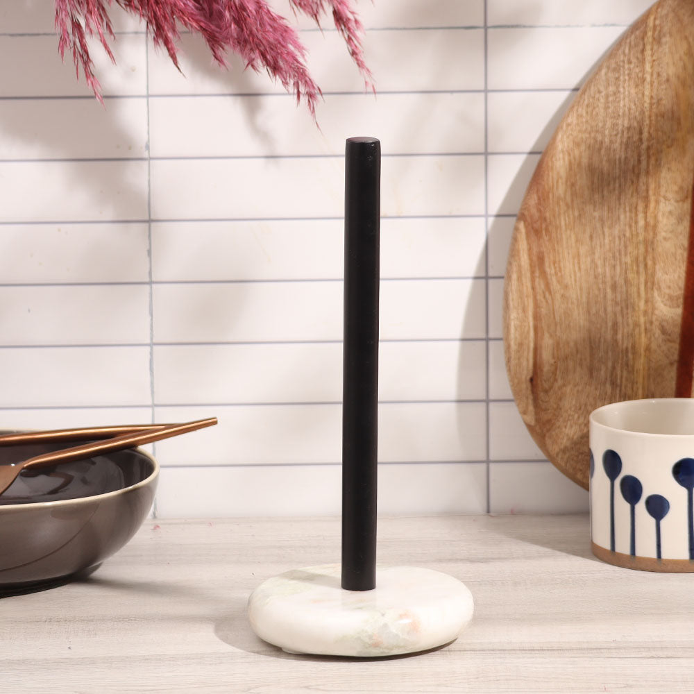 Rubio Marble Paper Towel Holder - White Black