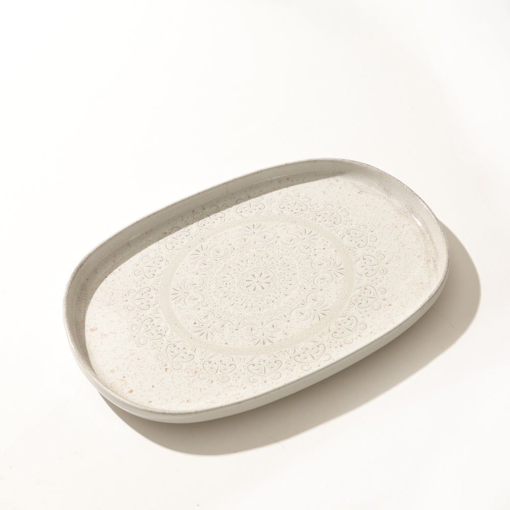 Rubio Oval Platter - Vintage Beige
