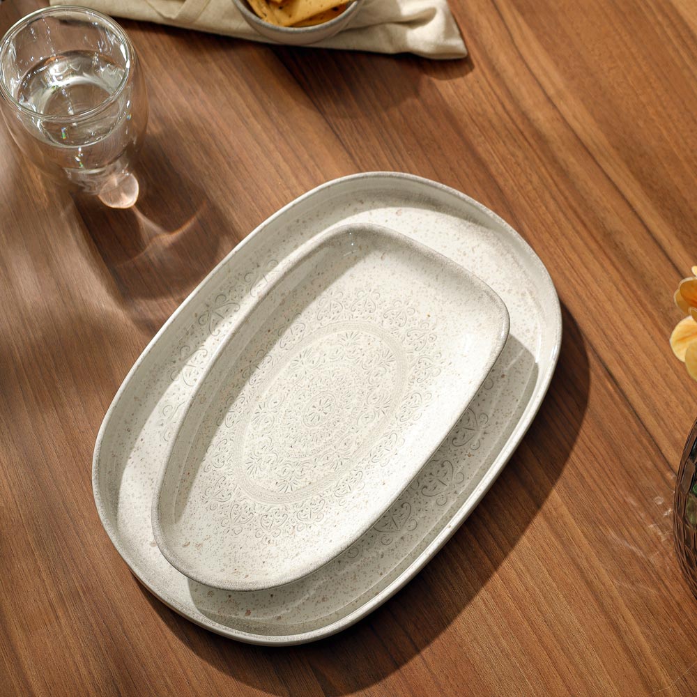 Rubio Oval Platter - Vintage Beige