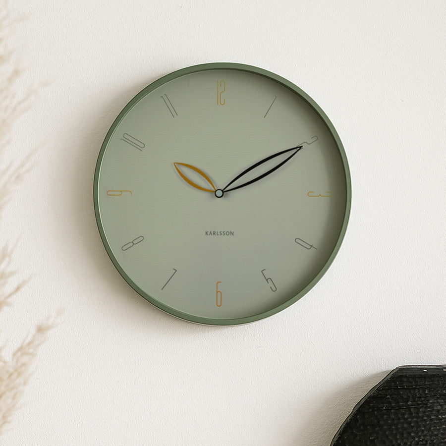 Petals Wall Clock 40cm - Grayed Jade