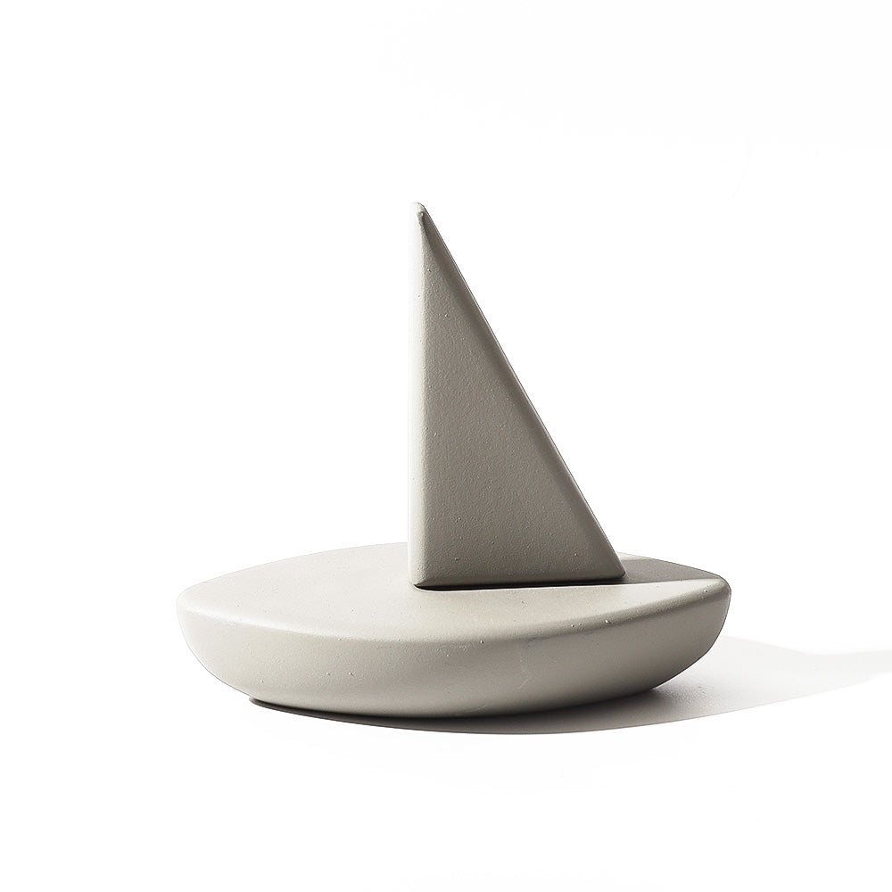 Sailing Ship Concrete Sculpture - Dark Grey