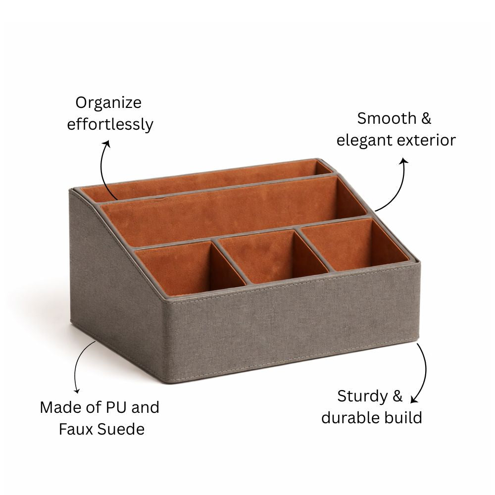 Salle Desk Organiser - Patterned Grey