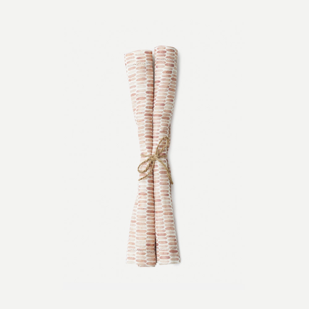 Speckle Linen Table Napkins, Set of 2 - Spice