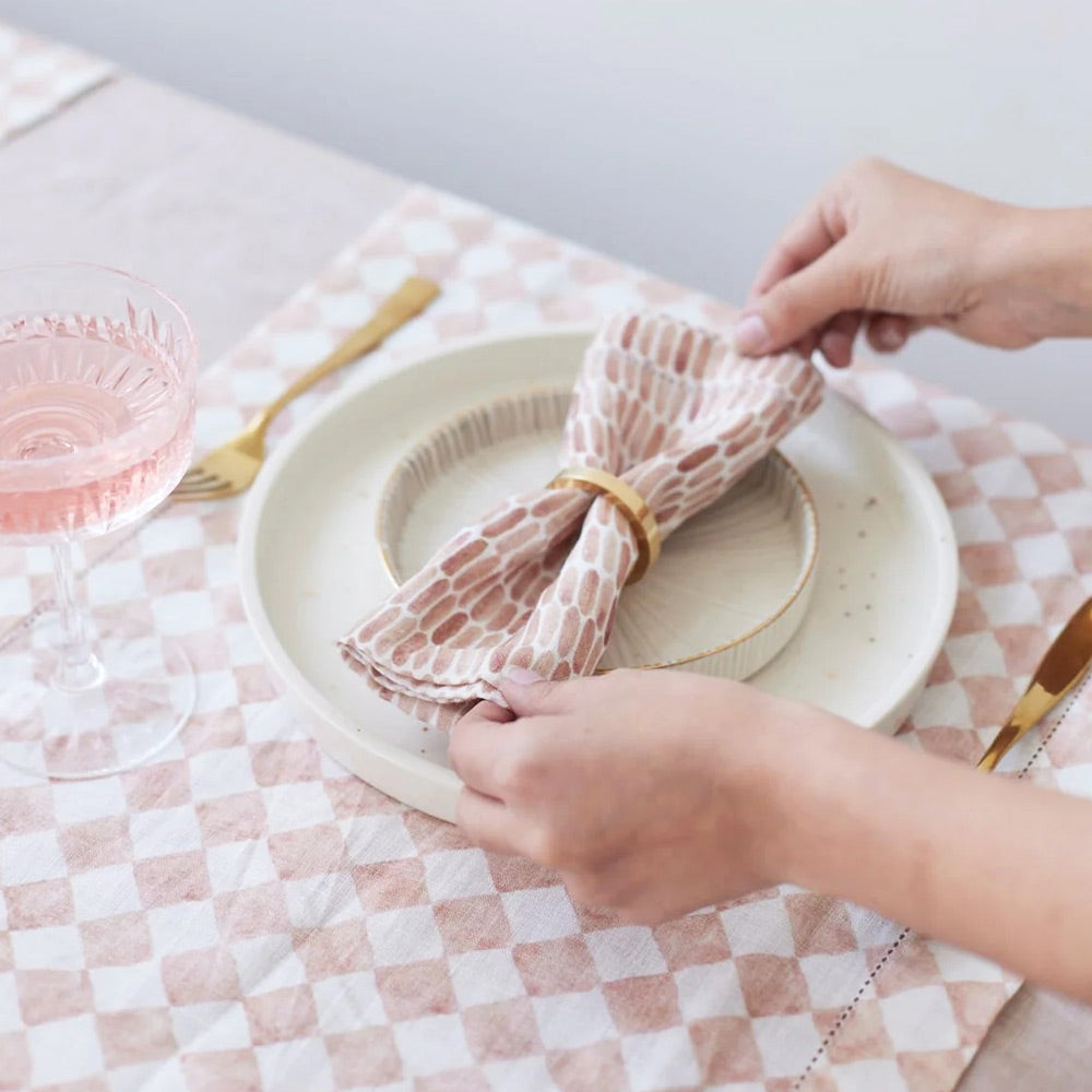 Speckle Linen Table Napkins, Set of 2 - Spice