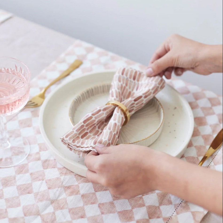 Speckle Linen Table Napkins, Set of 2 - Spice