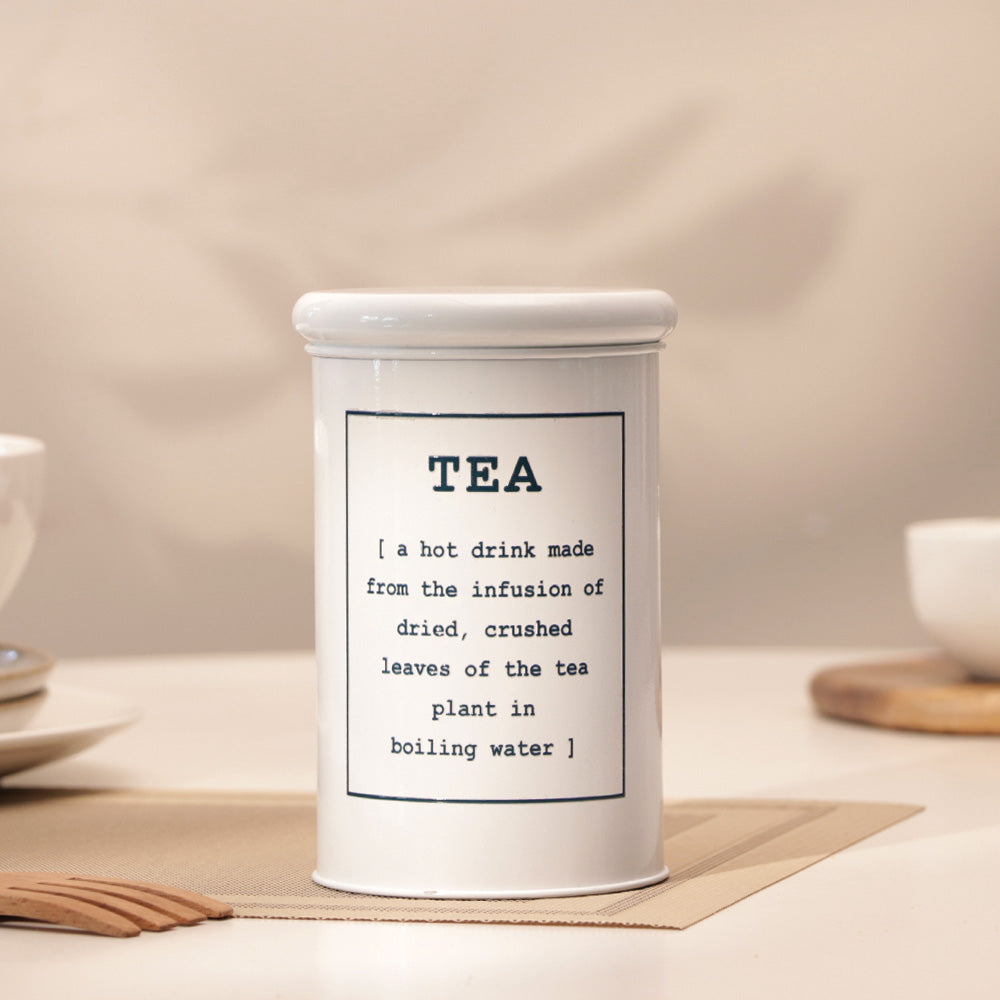 Sando Metal Tea Storage Jar - White