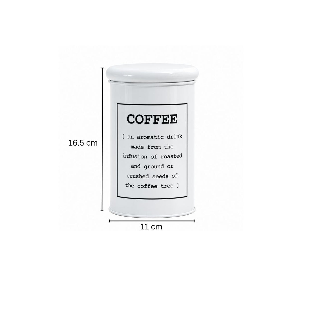 Sando Metal Coffee Storage Jar - White