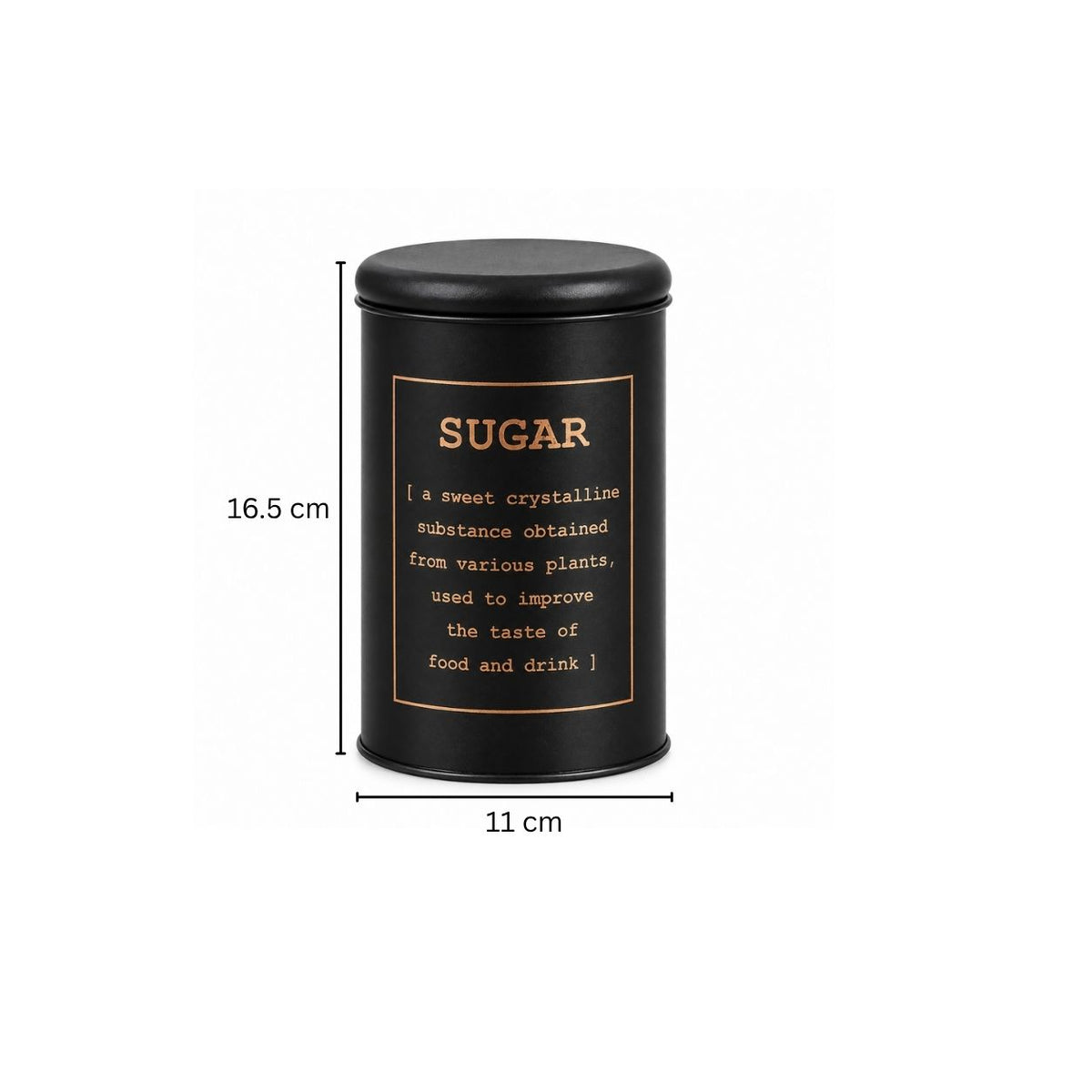 Sando Metal Sugar Storage Jar - Black Gold
