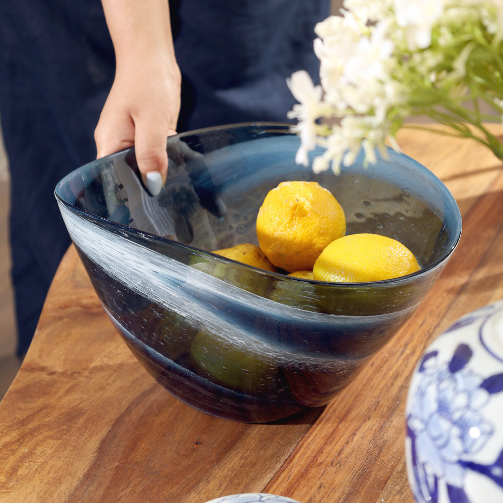 Sandstorm Decorative Bowl Large - Blue Grey