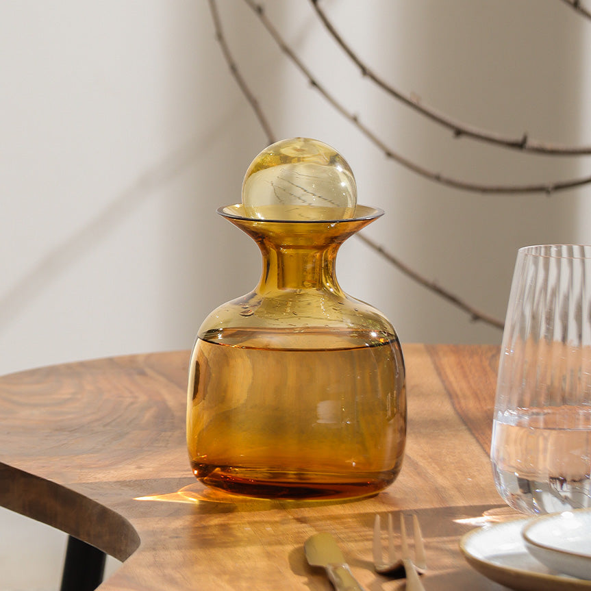 Sarabi Glass Water Carafe 750ml - Amber
