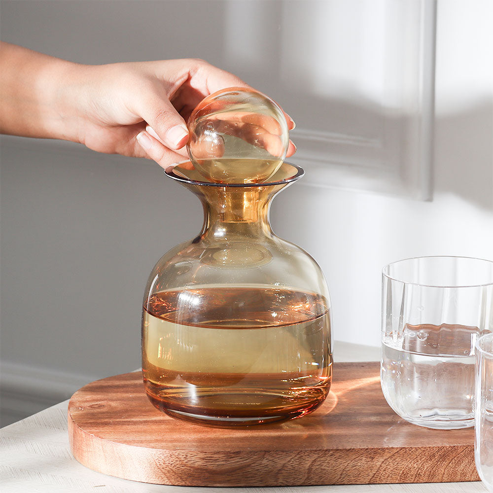 Sarabi Glass Water Carafe 750ml - Amber
