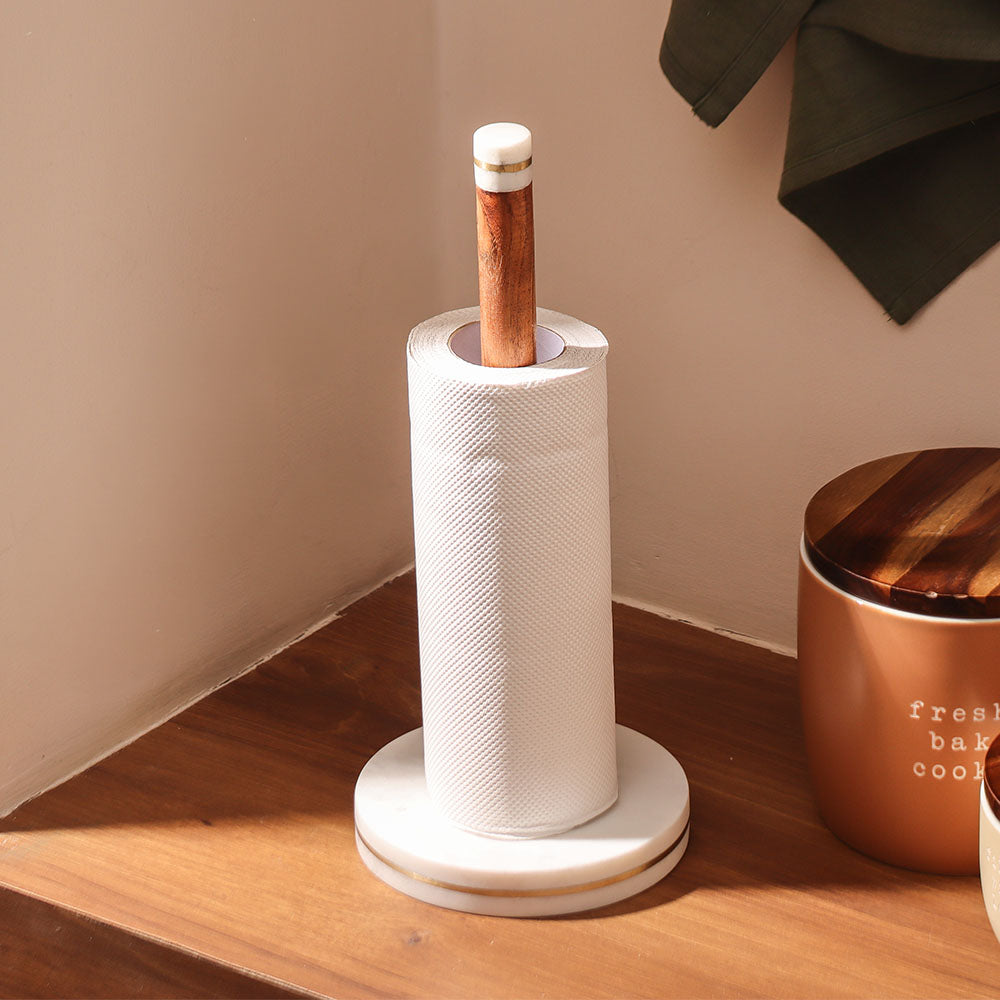 Tarsie Marble Paper Towel Holder - Natural White