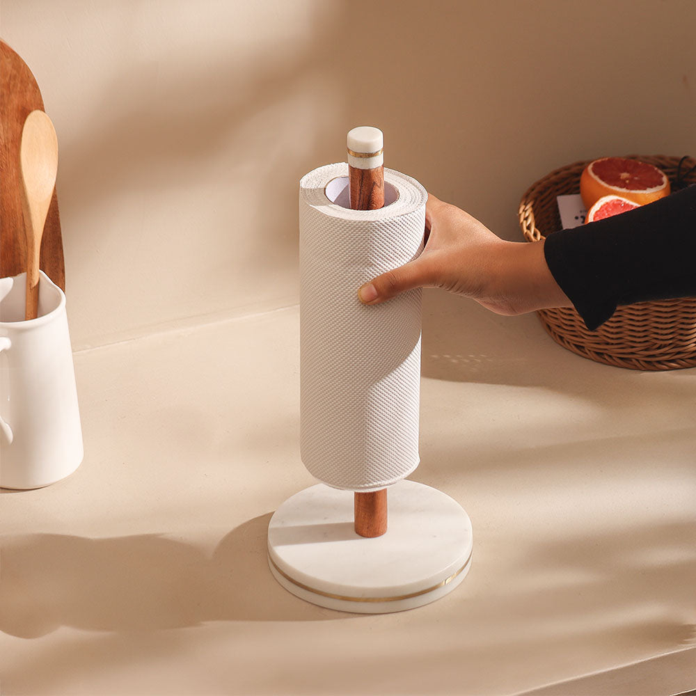 Tarsie Marble Paper Towel Holder - Natural White