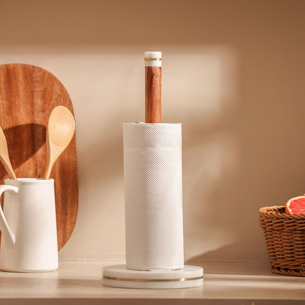 Tarsie Marble Paper Towel Holder - Natural White