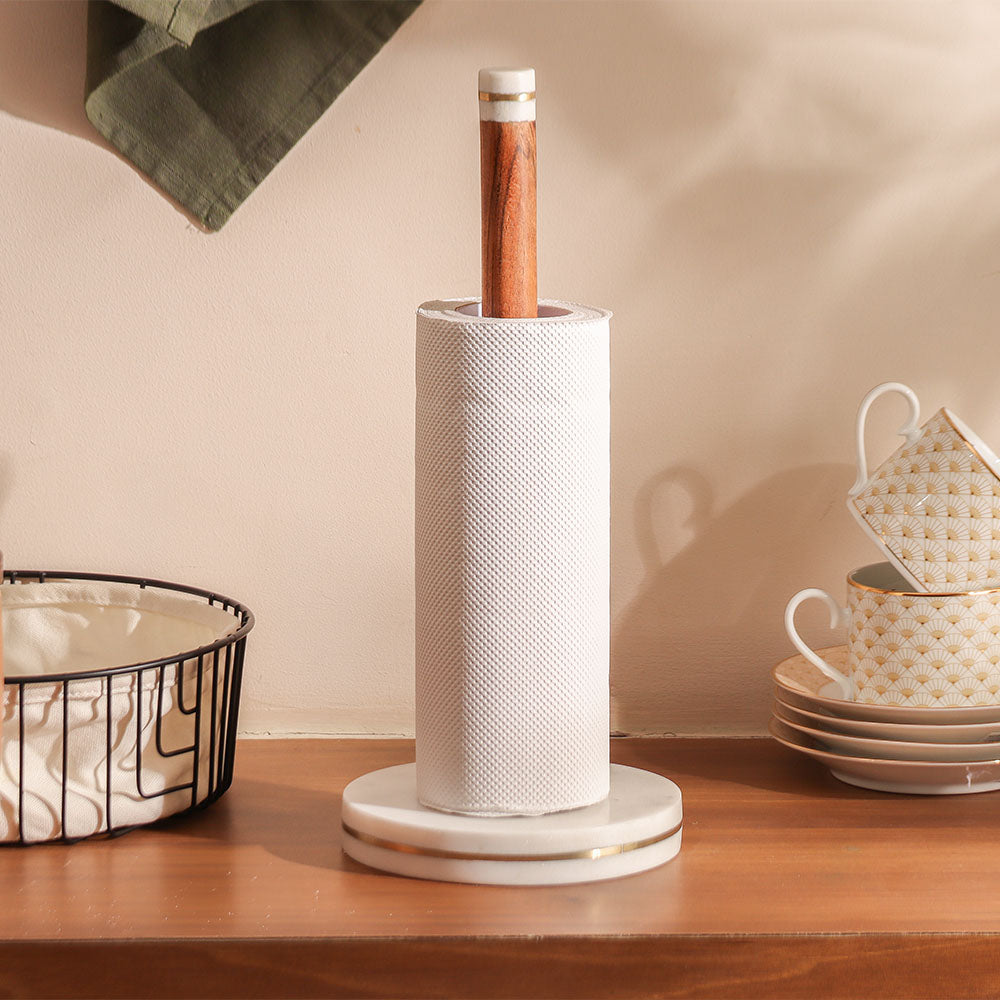 Tarsie Marble Paper Towel Holder - Natural White