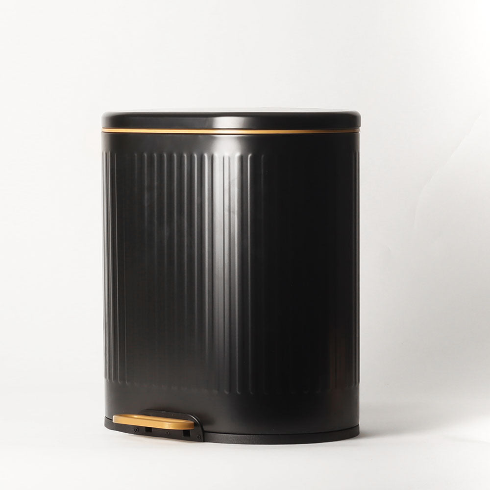 Ovate Pedal Bin 9L - Black & Gold