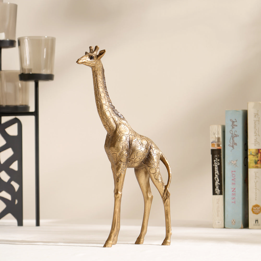 Savannah Giraffe Decorative Sculpture Medium - Vintage Gold