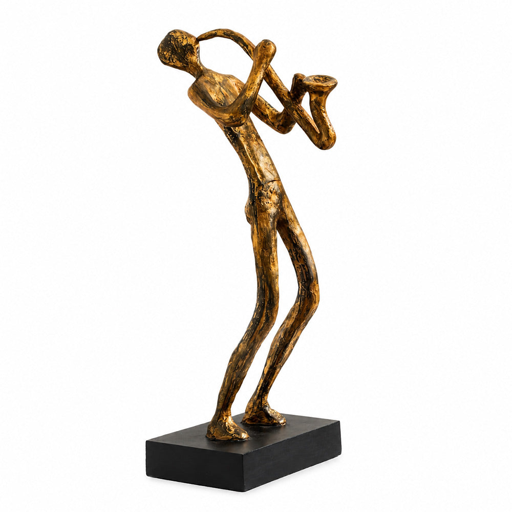 Sax Player Sculpture Large - Vintage Gold
