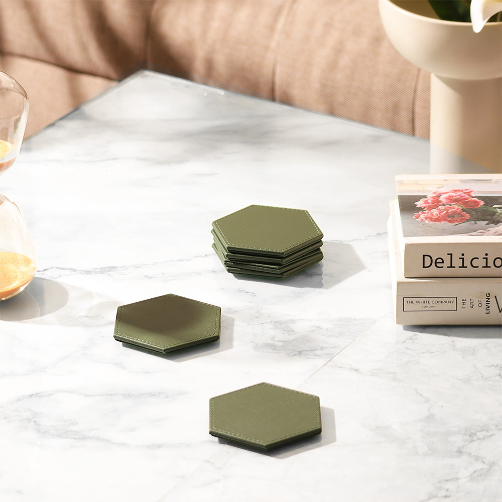 Saxon Coasters, Set of 6 - Emerald