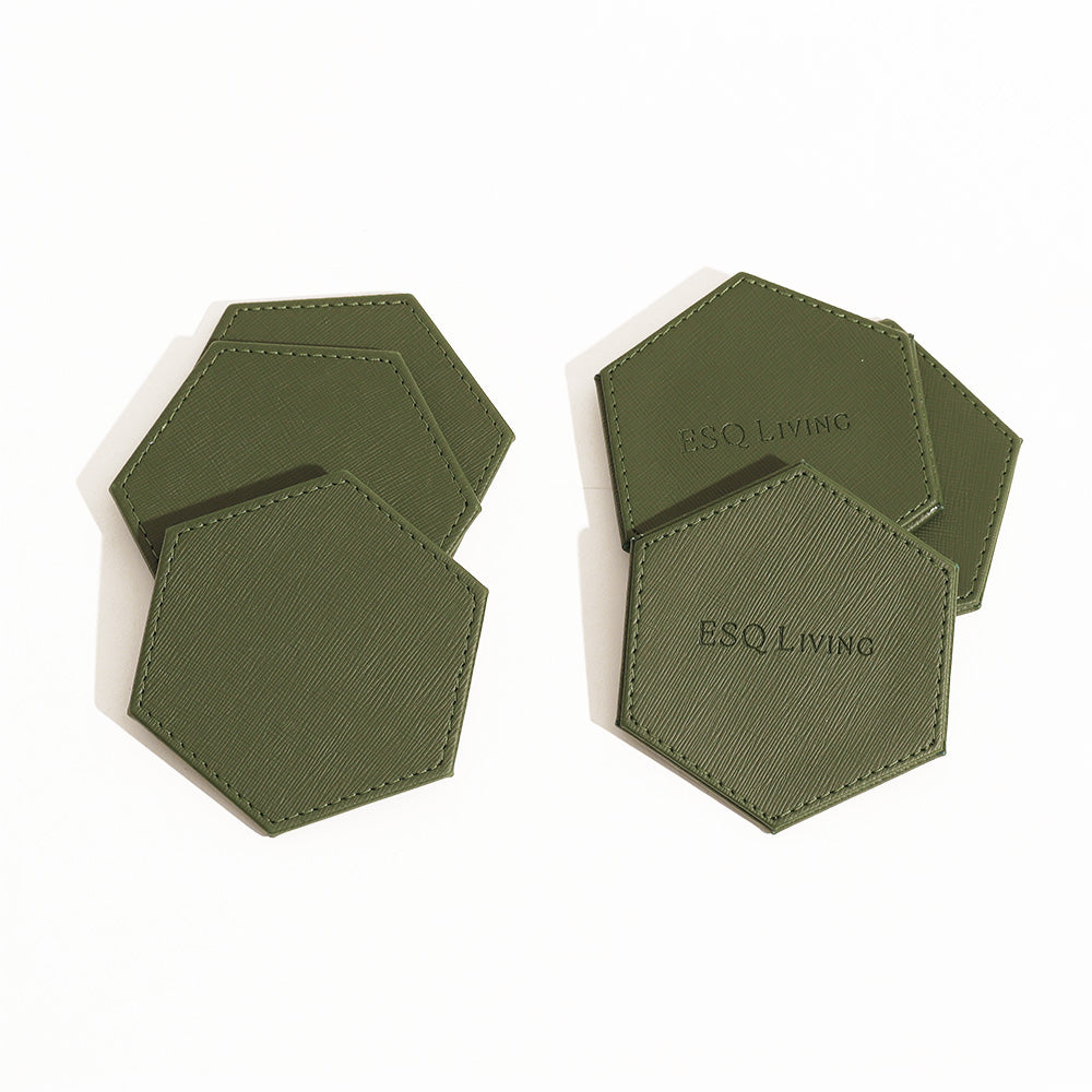 Saxon Coasters, Set of 6 - Emerald