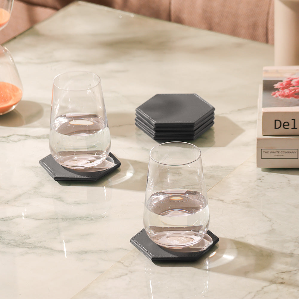 Saxon Coasters, Set of 6 - Dark Grey