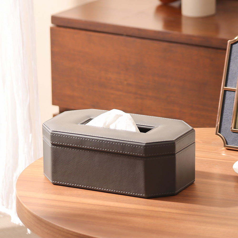 Saxon Tissue Box Holder - Dark Grey