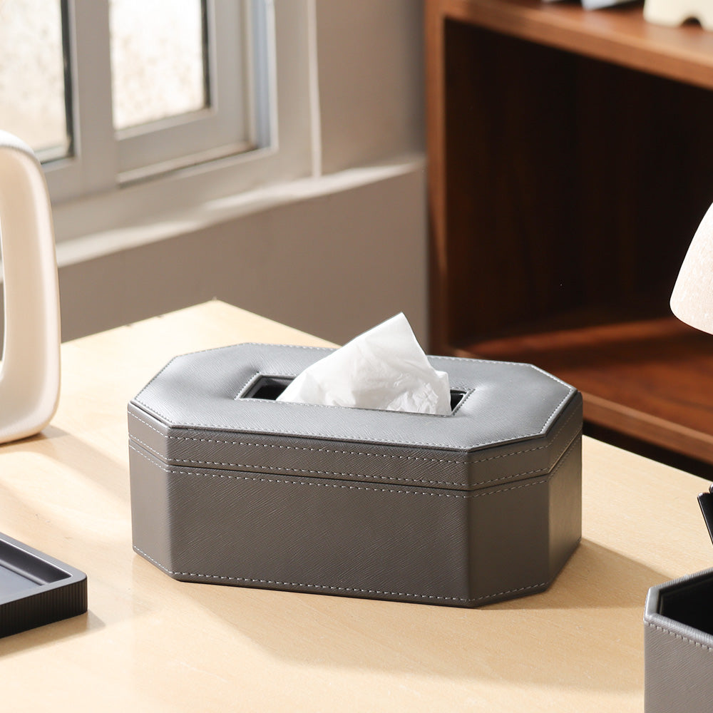 Saxon Tissue Box Holder - Dark Grey