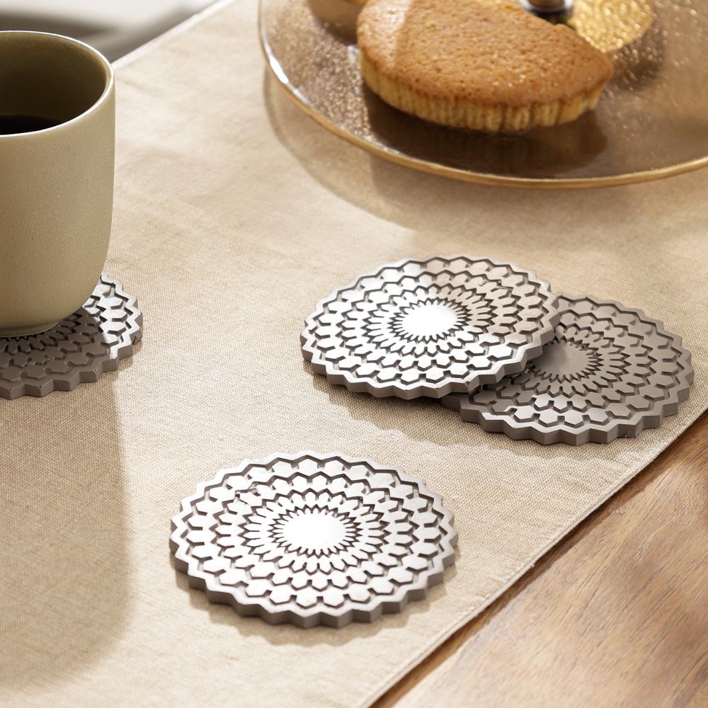 Scaff Round Coasters, Set of 4 - Mink