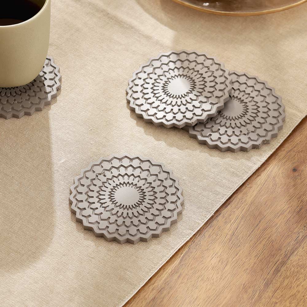 Scaff Round Coasters, Set of 4 - Mink