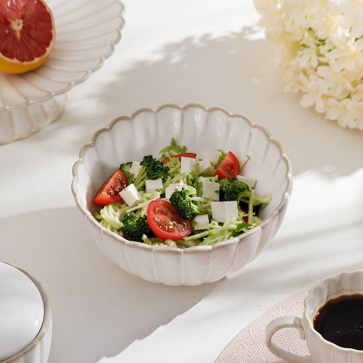 Scallop Medium Bowl - Ivory