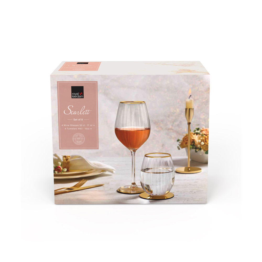 Scarlett Wine Glasses & Tumblers, Set of 8