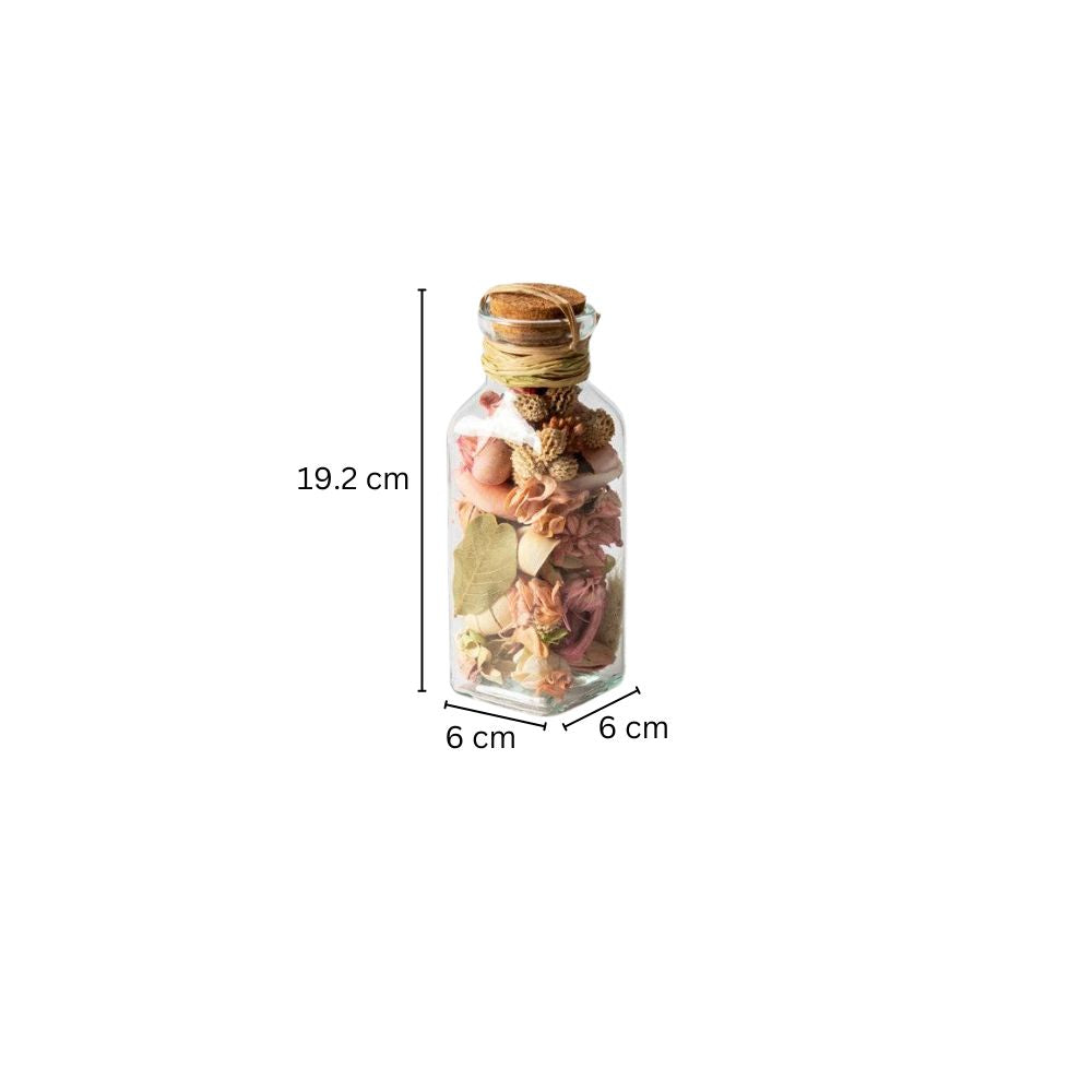 Scented Potpourri in Glass Jar - Rose