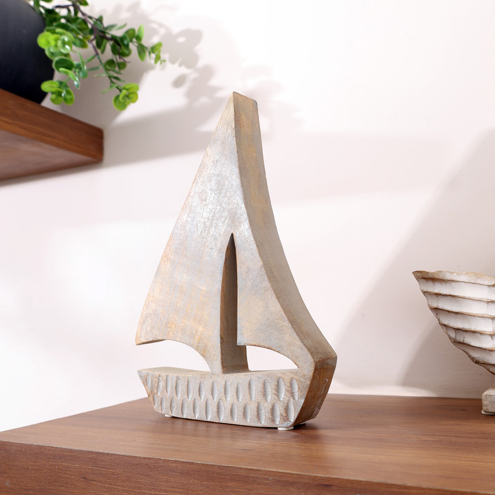 Schiff Mango Wood Sculpture Small - Vintage Grey