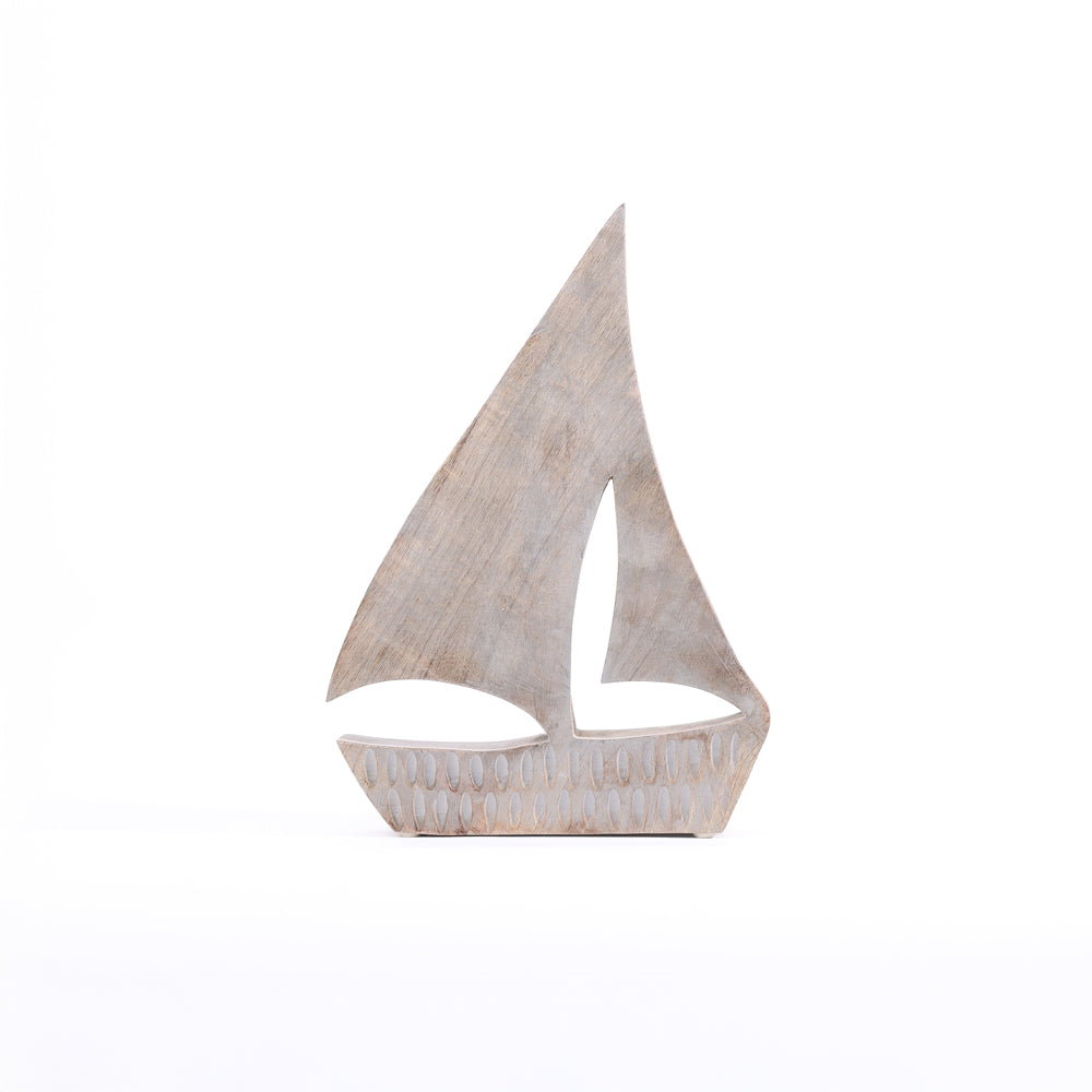 Schiff Mango Wood Sculpture Medium - Vintage Grey