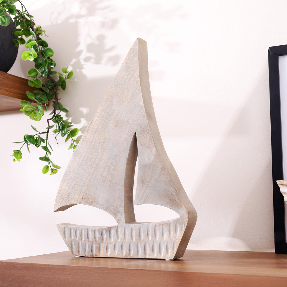 Schiff Mango Wood Sculpture Medium - Vintage Grey