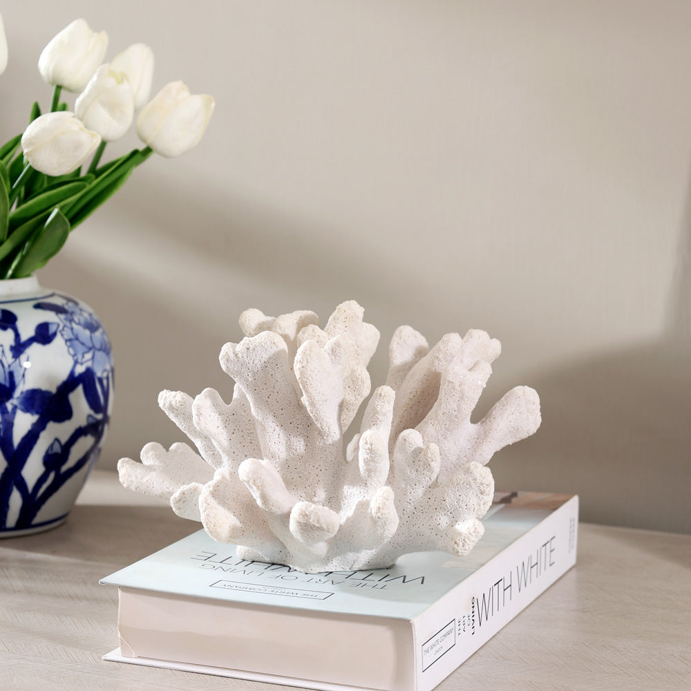 Sea Coral Decorative Sculpture - White