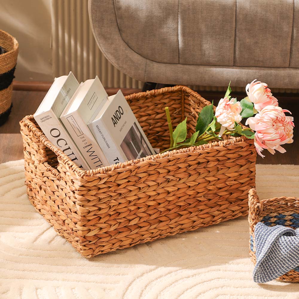 Seagrass Rectangular Braided Storage Basket XL - Natural