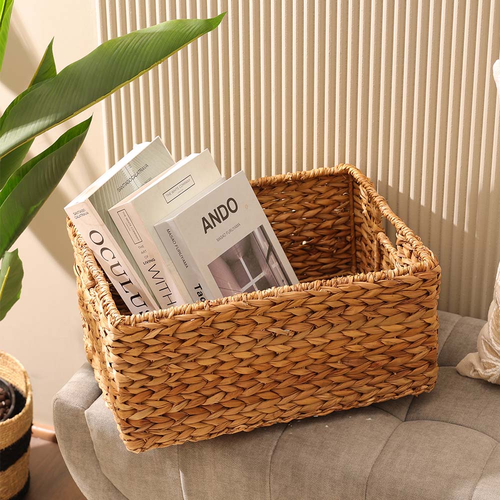 Seagrass Rectangular Braided Storage Basket XL - Natural