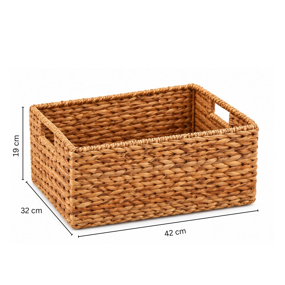 Seagrass Rectangular Braided Storage Basket XL - Natural