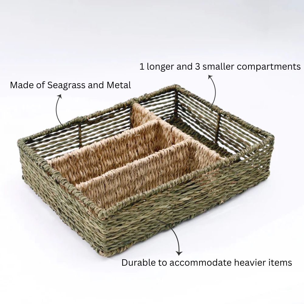 Seagrass Sectioned Organiser - Olive